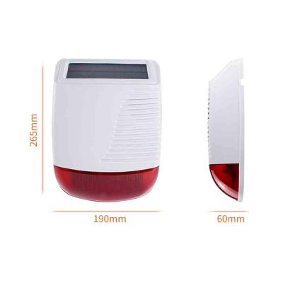 China Staniot High Decidel 433Mhz Outdoor Solar Siren 110db Waterproof Strobe Wireless Speaker For Home Security Alarm System 265*190*60mm for sale