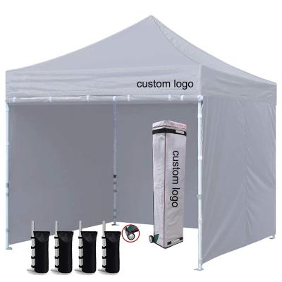 China Exhibitons 3x3 Commercial Advertising Folding, Polyester Gazebo Instant Pop Up Waterproof Event Game Canopy Tent With 4 Side Walls Panels for sale