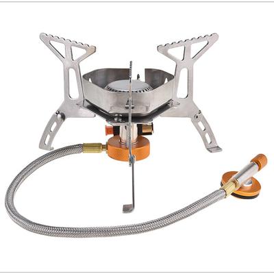 China Outdoor Mini Camping Stove Gas Fire Folding Single Burner Hot Tent Stainless/Brass All Fuel Camp Stove for sale