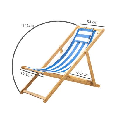 China Modern Custom Portable Folding Down, Sit Sea Relax Stripe Teak Foldable Sun Recliner Leisure Beach Lounge Outdoor Wooden Deck Chairs for sale