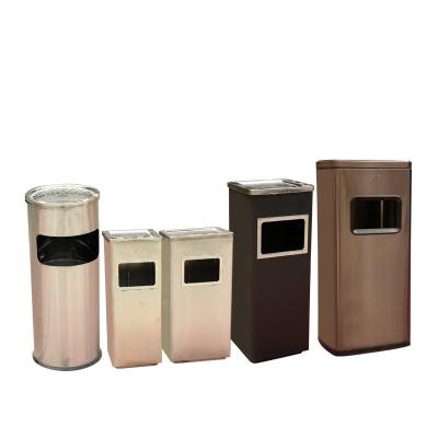 China Smoke-extinguishing Stainless Steel Trash Can in Elevator Entrance Corridor Hotel Lobby Stainless Steel Outdoor Trash Can for sale
