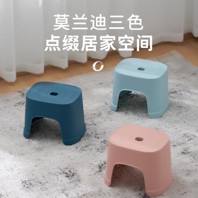 China Youloli Goal Simple Multi Stackable Stool Non-slip Short Minimalist Square Thick Plastic Stool for sale