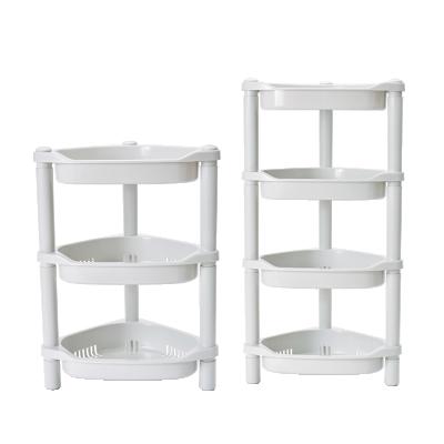 China Modern Durable Using Low Price Gray Triangle Toilet Storage Rack Plastic White Shelf for sale