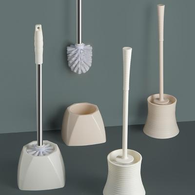 China Sustainable Cepillo De Bano Long Handle Flexible Round Toilet Cleaning Brush Toilet Brush And Holder Set For Bathroom for sale