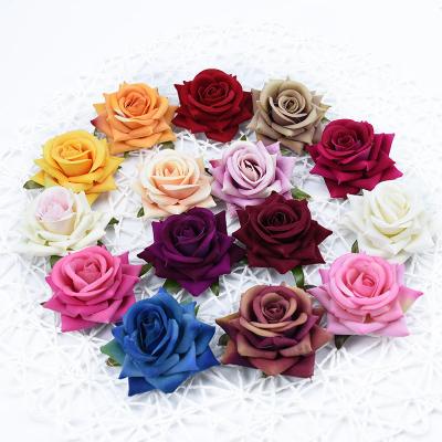 China Europe 1Pcs/Lot Artificial Flowers Christmas Wedding Brooch Wall Silk Roses Scrapbooking Bridal Home Accessories Decoration Flowers for sale