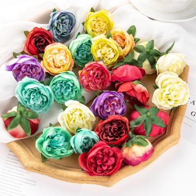 China Minimalist 1Pcs Artificial Flowers Head Peony Silk Flower For Wedding DIY Decor Party Birthday Scrapbooking Wreath Home Accessory for sale