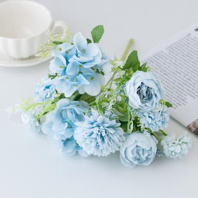 China 1Pcs/Lot 30CM Minimalist Silk Flowers Peony Flower Artificial Hydrangea Bbouquet Wedding Flower Vase Decor Christmas Amazon Home Hot for sale