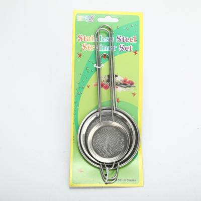 China Household Basket Oil Skimmer Tong Stainless Steel Fine Mesh Viable Food Strainer for sale