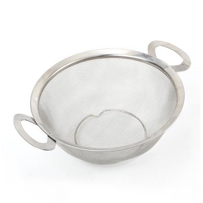 China Hot Sale Stainless Steel Kitchen Metal Sink Sieve Basket Rice Sieve Colander for sale