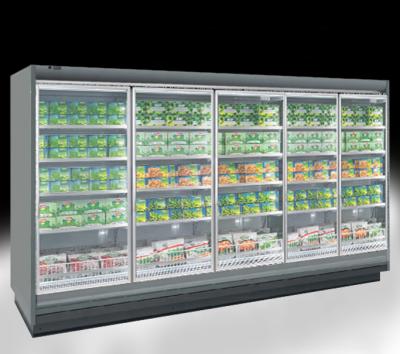 China Single-temperature large-capacity glass door multideck display cooler showcase refrigerator for sale