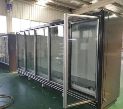 China Single-temperature supermarket/restaurant food display showcase/glass door showcase have cooler and freezing for sale