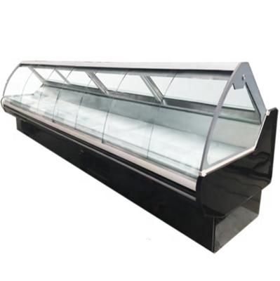 China Single-Temperature Butchery Meat Store / Meat Service Refrigerator Showcase Over A Chiller Counter for sale