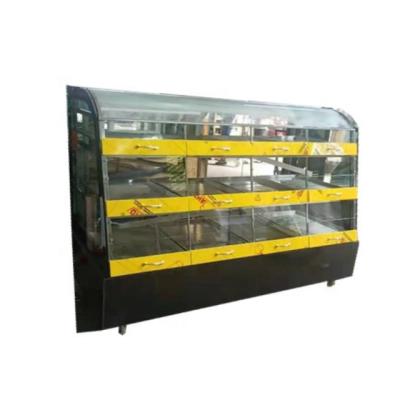 China Commercial Hotel Buffet Food Equipment Cake Display Refrigerator Two Layer Glass Display Cabinet Cake Door Showcase for sale