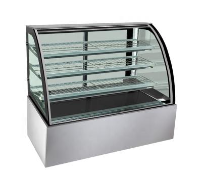 China Commercial Single-Temperature 3 Layers Glass Cake Showcase Glass Sided Refrigerated Display Case for sale