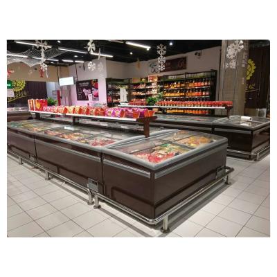 China Hot Selling Single-temperature South America Market Commercial Supermarket Island Deep Combo Freezer for sale