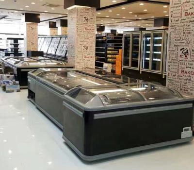 China Single-Temperature Large Capacity Supermarket Deep Chest Island Freezer Showcase For Meat for sale