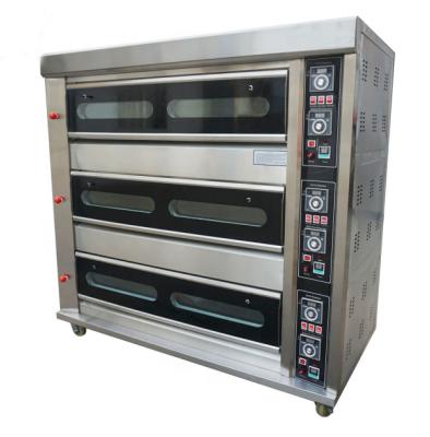 China Hotel Buffet Food Equipment 3-Deck 6 - Tray Hot Sales Commercial Bakery Equipment Pizza Oven Machine for sale