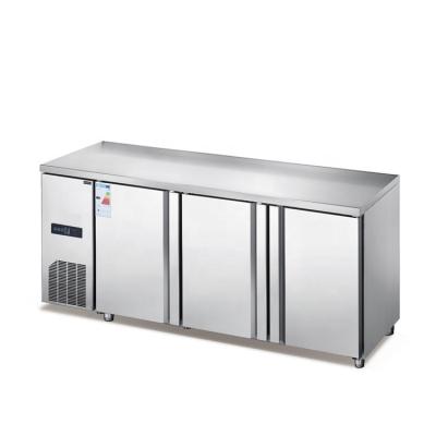 China Commercial restaurant kitchen hotel 15 pans work table freezer stainless steel refrigerator for ktichen for sale