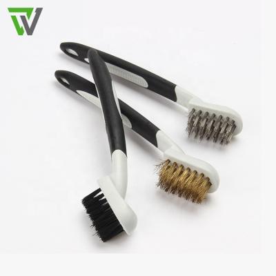 China Unfoldable Wheel And Tire Brush With Metal Bristle / Car Tire Cleaning Brush for sale