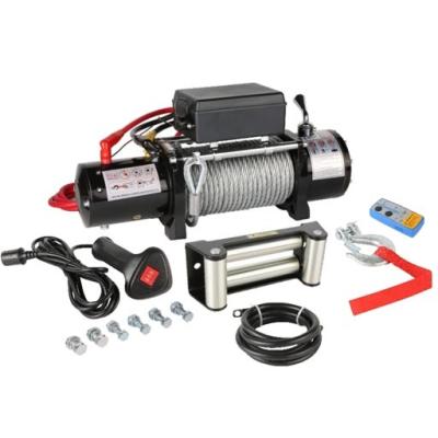 China AUTOMATIC 12v 12000lb electric winch for car fishing, steel rope, water gray color, outdoor cordless for sale