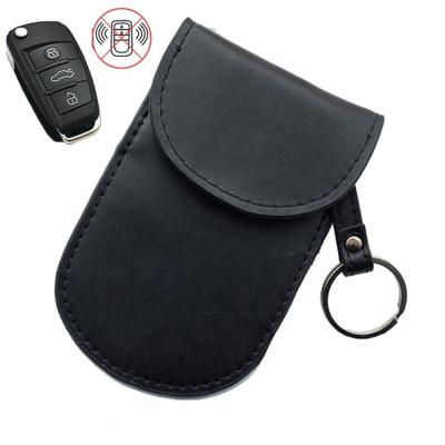 China NATIONAL Genuine Leather Amazon Car Key RFID Signal Blocking Bag for sale