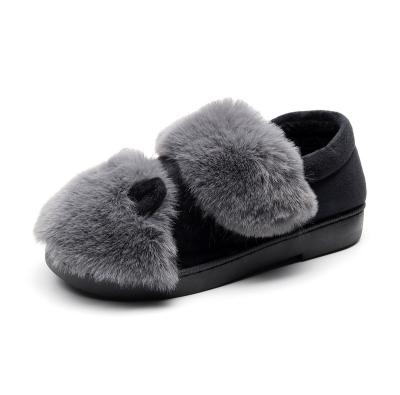 China CUSHIONING Winter Women's Cotton Warm Slippers Plus Velvet Indoor Non-slip Closed Slippers Cute Rabbit Ears for sale