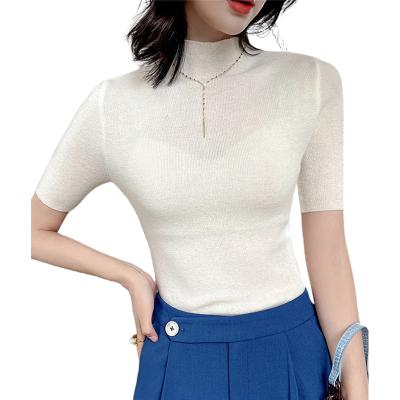 China Anti-wrinkle Spring New Autumn Winter Fashion Women's Wool Shorts Sleeve Turtle Neck Sweater Knit Tank Top Slim Fit Mock Pullover Sweater Top for sale