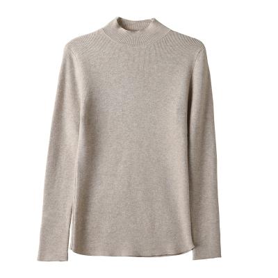 China Hot Sale Anti-Wrinkle 100% Wool Sweaters For Women Pullover Mock Neck Sleeve Light Weight Long Tops Long Sleeve Women Fashion Pullover Sweater for sale