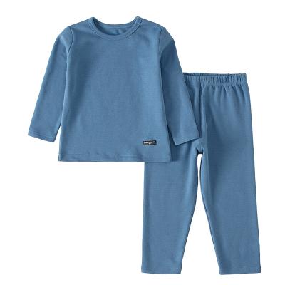 China Girls and Boys Thermal Children Toddler 12M-16Y Soft Comfortable Solid Wool Sleepwear Pajamas 2pcs Unisex Raglan Pajamas Set Spring Autumn Winter Pajama for sale