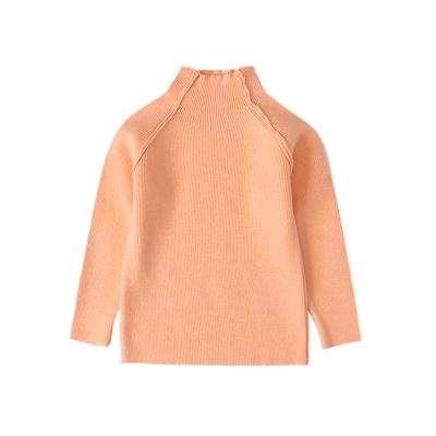 China Small Baby Anti-Shrink Turtle Neck Long Sleeve Sweater Basic Solid Fine Knit Warm Sweatshirt Pullover Base Tops New Design Kids Sweater for sale