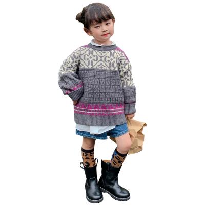 China 2021 Anti-Shrink New Korean Style Toddler Baby Boy Girl Autumn Winter Knit Long Sleeve Sweater Top Warm Pullover Fashion Soft Sweatshirt for sale