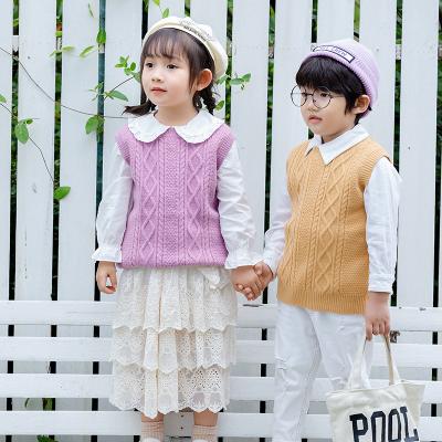 China Boys Sweater Vest School Uniform Sweater Sweater Anti Shrink Cotton Knit O Neck Vest For Boy Girl Baby Sleeveless Knit School Sweater Vest for sale