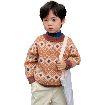 China 2021 Anti-Shrink Korean Style Toddler Baby Boy Knit Sweater Pullover Sweatshirt Teams For Holiday Party Knitted Pullover Sweater for sale