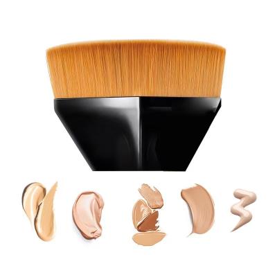 China Fan Brush Factory Supply Attractive Price Nylon Wooden Base Makeup Flat Brush for sale