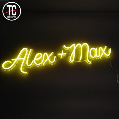 China Buildings Custom Wedding Indoor Name Led Lighted Neon Letters Sign for sale