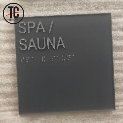 China Indoor And Outdoor SPA Transparent Acrylic Plate With Engraved Letters And Painted Color for sale