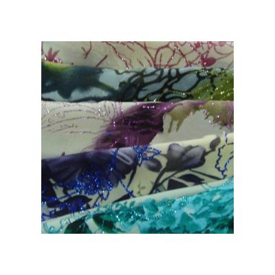 China High Quality Textiles Anti Static Metallic Printing Flower Chiffon Cheap Fabric Anti Static for sale