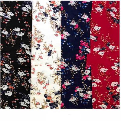 China Small Flower Textiles Rayon Dress Anti-Static Black Rayon Fabrics Print Viscous Rayon for sale