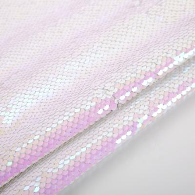 China 2021 fashion textile anti-static embroidery chameleon through sequins shaded mamaid sequin fabric for sale