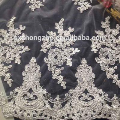 China Anti-Static Stretch Fabric For Dance Costumes Black And Royal Blue Sequin Embroidery for sale