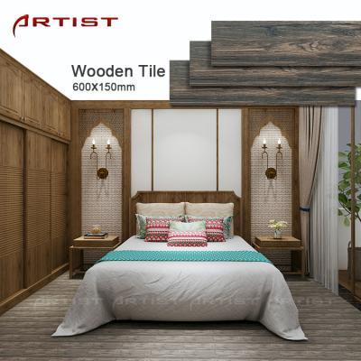 China Rustic Decorative Outdoor Plank Wood Look Ceramic Tile Wood Wall Tiles Letter Ceramic Tile for sale