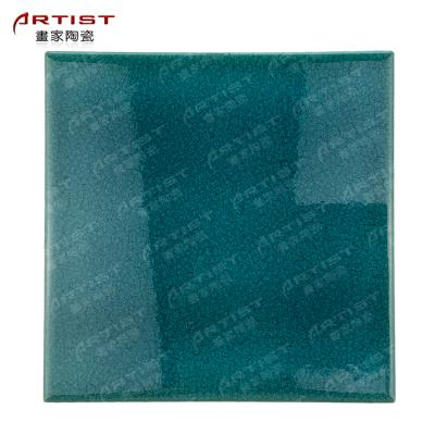 China Rustic Tile Floor Tiles Cheap Blue Decoration Mosaic Tile Kitchen Wall Glass Glazed Tile for sale