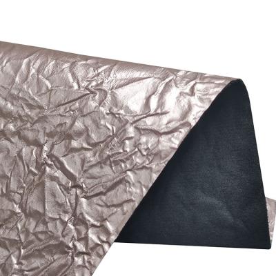 China Waterproof Custom Metal Texture Embossed Recycled Synthetic Leather Fabric For Car for sale