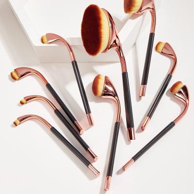 China Soft Bristle Soft Stiffens Professional 9pcs Rose Gold Makeup Brush Sellers No Logo Private Label Wholesale Makeup Brushes for sale