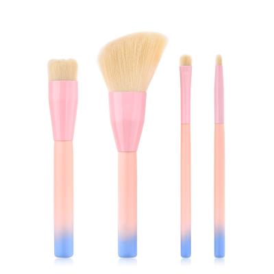 China Logo Pink Cute Makeup Brushes 4pcs Makeup Brush Set Comfortable Comfortable Travel Makeup Brush Custom Gradient for sale