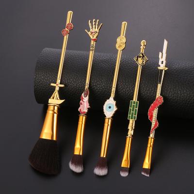 China Angular Blush Angular Blush Japanese Anime 5pcs Makeup Brush Set Metal Cosplay Gift Cosmetic Makeup Brush Set For Women Makeup Tools Maquiagem Maquillaje for sale