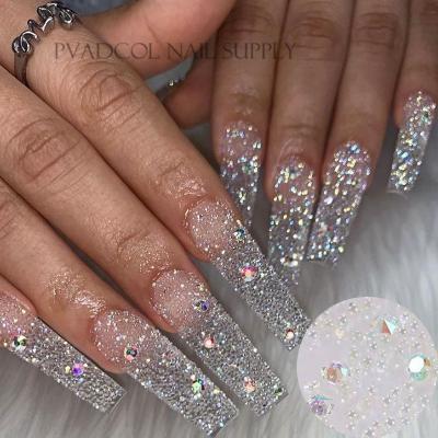 China Easy Apply Multicolor Nail Art Rhinestone Decorations Manicure Accessories Pixie Nails Crystal Micro Beads ab 3D Glitter for sale