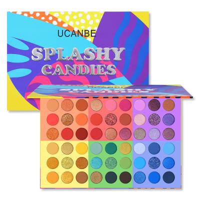 China UCANBE Waterproof 6 in 1 New 54 Color Candy Vibrant Color European and American Palette Sensational Eye Shadow Makeup Eyeshadow Palette for sale