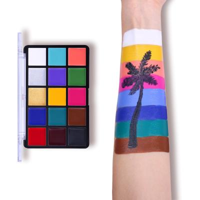 China Waterproof 20 Colors Face Sombra Instant Paint Palette Beauty Dress Art Halloween Party Makeup Fancy Paint Tattoo Body Oil Safe Children for sale