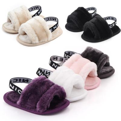 China Thermal Loose Trend Pale Pink Plush Slippers Cute Children Kids Slippers for Indoor Toddlers Soft Soled Slipper Baby and Boy Sandals for sale